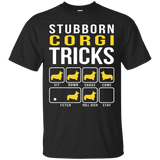 Stubborn Corgi Tricks Funny T-Shirt_Black