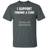 Sickle cell awareness Burgundy ribbon T Shirt Men Women Kids_Black