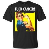 Rosie The Riveter Fuck Cancer Fight Attitude Funny T-Shirt_Black