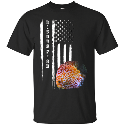 Diskus Fish Aquarium Us America Usa United States T-shirt_black