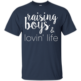 Raising Boys & Lovin' Life Mothers Day Mom T-Shirt_Black