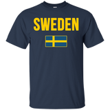 SWEDEN T-shirt Swedish Flag Tee Vacation Travel Souvenir_Black