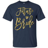 Womens Future Bride Bachelorette Party Shirts Faux Gold Brilliant_Black