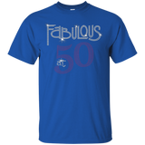 Womens 50 Birthday Fabulous Tee Shirt_Black