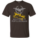 Roman Empire eagle, laurel, map Res Publica weathered tee_Black
