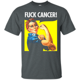 Rosie The Riveter Fuck Cancer Fight Attitude Funny T-Shirt_Black