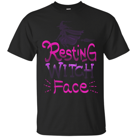 Resting Witch Face Shirt For Funny Halloween Broom Stick_black=