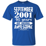 September 2001 - 16th Birthday Gifts Funny Tshirt_Black