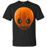 PUMPKIN HALLOWEEN ALIEN HEAD T SHIRT JACK O LANTERN_Black