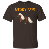 Giddy Up! Cowboy Cowgirl Horseback Rider Horse Shirt_black=