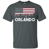 Orlando FL American Flag Skyline T-Shirt_Black