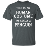 Penguin Halloween Costume Shirt Easy Funny for Kids Adults_Black