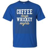 Coffee Days Whiskey Nights Black T-shirt For Men Women_dark=