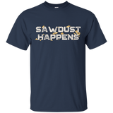 Sawdust Happens Funny Woodworking t-shirt BACK_Black