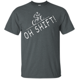 Oh Shift - Hilarious Bike Rider Bicycle TShirt Distressed_Black