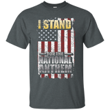 I Stand For The National Anthem T-shirt Usa Flag Distressed_black