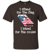 I Stand For The Flag Kneel For The Cross Christian T Shirt_black