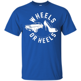 Wheels Or Heels Boy Or Girl Gender Reveal Pregnancy T-shirt_black=