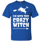 I'm With This Crazy Witch Halloween T-shirt Halloween Party_black=