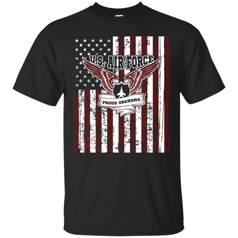 Distressed Us Air Force Proud Grandma Tee Shirt_black