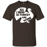 All I Need's Turkey And Wine Thanksgiving T Shirt Shirt Idea_black