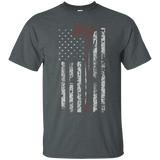 Thin Red Line American Firefighter Flag Axe T Shirt_Black