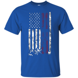 Ski US American Flag Skiing T Shirt_Black