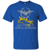 Roman Empire eagle, laurel, map Res Publica weathered tee_Black