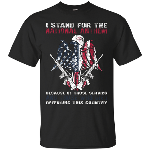 I Stand For The National Anthem Eagle Flag Veteran T-shirt_black