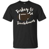 Thanksgiving T-shirt Turkey & Touchdowns_black=