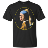 Girl With A Pearl Earring By Johannes Vermeer_black