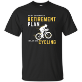 Retirement Plan Funny Bicycle Cycling Humor Graphic T-Shirt_Black