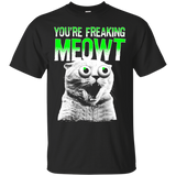 You're Freaking Meowt Crazy Kitty Eye Bulge Graphic T-Shirt_Black