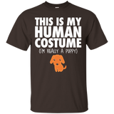 This Is My Human Costume I'm Really A Puppy Halloween Shirt_Black