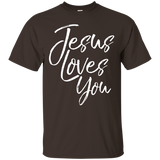 Jesus Loves You Shirt Fun Vintage Cool Bold Christian Tee