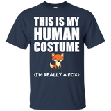 This Is My Human Costume I'm Really a Fox Halloween T-Shirt_Black