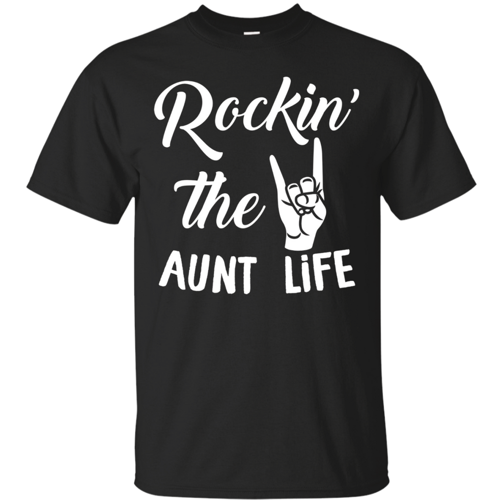 ROCKING THE AUNT LIFE T-Shirt Awesome Aunt Shirt Gift_Black