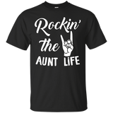 ROCKING THE AUNT LIFE T-Shirt Awesome Aunt Shirt Gift_Black
