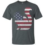 Patriotic MAINE COON American Flag Embroidery T-Shirt_Black