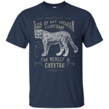 Human Costume Cheetah Funny T-shirt Fast African Cat Gift_black=