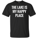 The Lake is My Happy Place T Shirt- Classic Fit T Shirt_Black