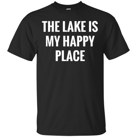 The Lake is My Happy Place T Shirt- Classic Fit T Shirt_Black