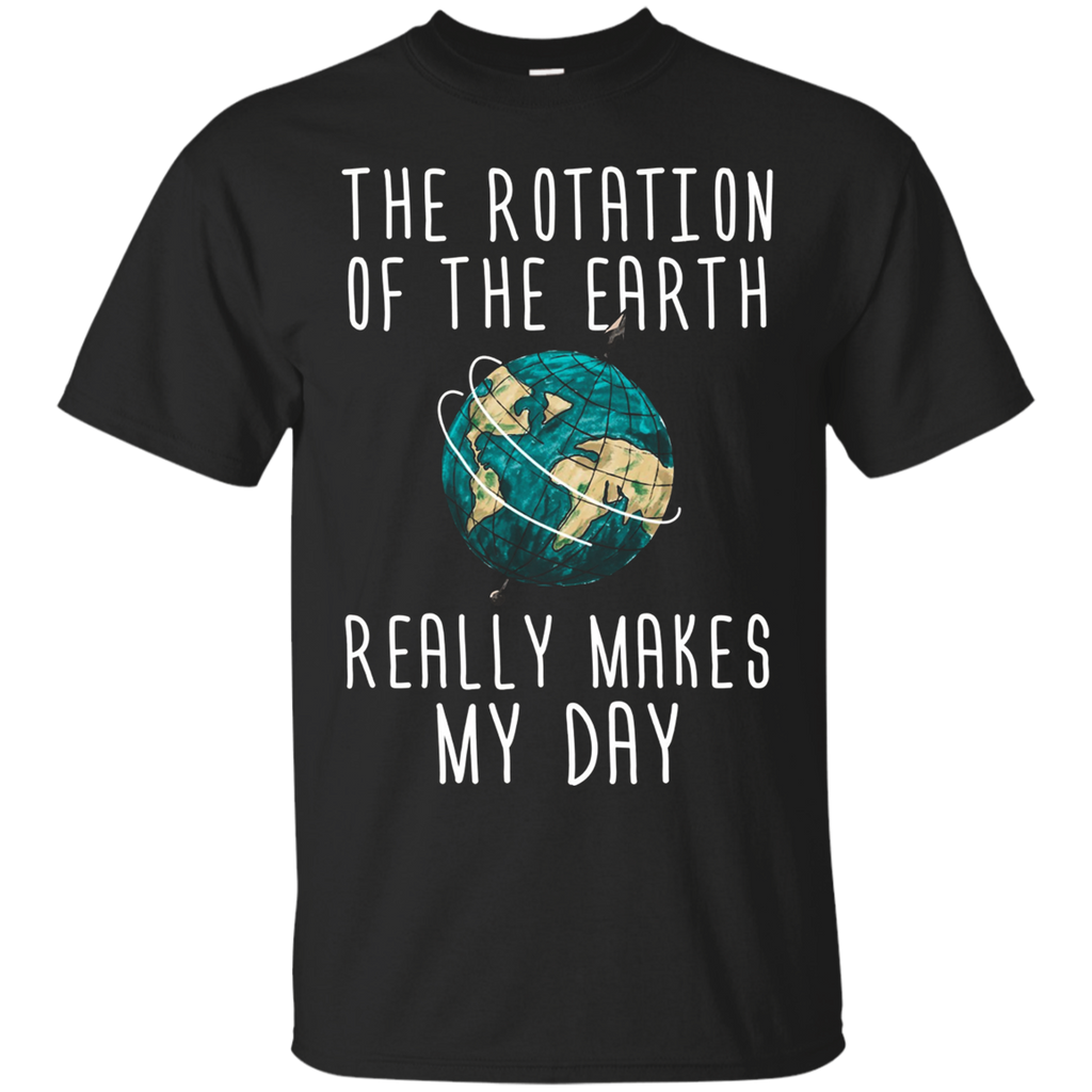 Rotation Of The Earth Funny Science Teacher T-Shirt_Black