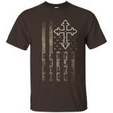 Stand For The Flag, Kneel For The Cross Patriotic T Shirt_black=