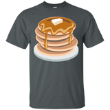 Pancake Emoji T-Shirt Syrup Butter Breakfast Waffles Plate_Black