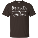 Womens Dog Mother Wine Lover T-Shirt_Black