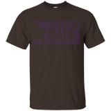 Texas Made Lone Star License Plate T-Shirt- Screw Purple_Black