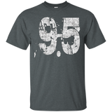 #95 Distressed Grungy Numbered T-shirt Printed Front & Back_black