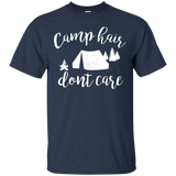 Womens Camp Hair Don't Care Shirt Funny Camping Tee_Black