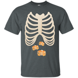 Pancakes Fans Lovers Tshirt Halloween Skeleton Rib Cage Xray_Black